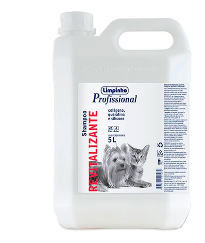 Shampoo Revitalizante Para Cães E Gatos Limpinho 5 Litros