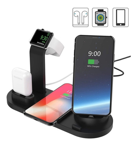 Cargador Inalámbrico Con Soporte 4 En 1 Para Apple