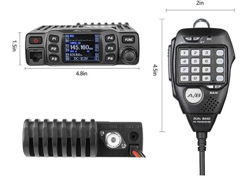 Anytone At-778uv Transceiver Mobile Radio Dual Band 25w Vhf/