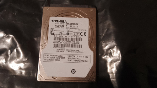 Disco Duro Hdd Para Laptop  Toshiba De 640 Gigas Func.