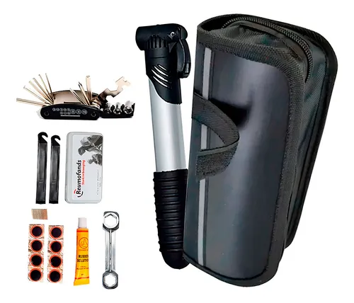 Estojo Kit Ferramentas Bike Acessórios Bolsa Quadro Bicicleta Kit Com Reparo Pneu Bomba De Ar Remendo Chaves Tumblr