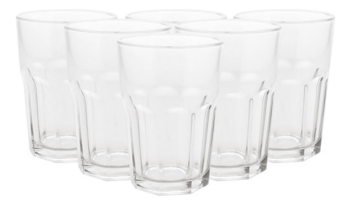 Set X 6 Vaso Vidrio Facetado Rigolleau Oslo 370ml