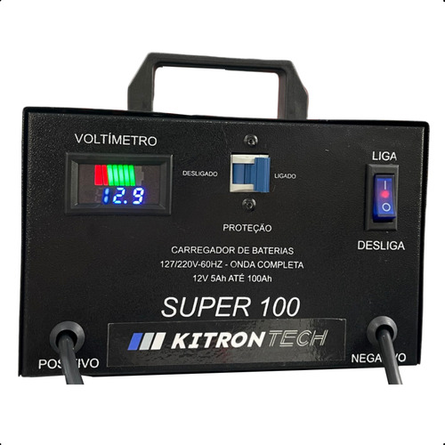 Carregador De Bateria 12v Até 100 Amperes Inteligente Bivolt