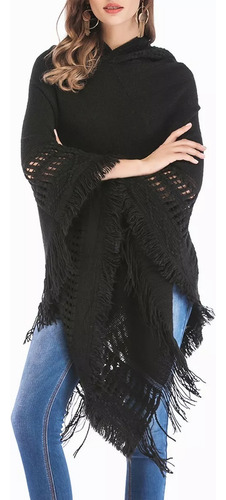 La Imitación De La Cachemira De Punto Chal-poncho Para Mujer
