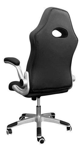 Silla De Escritorio Utc580l Gamer Ergonómica Negra Con Tapizado De Cuero Sintético