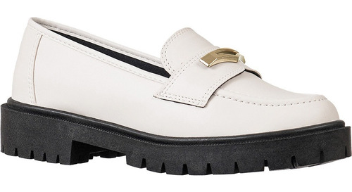 Mocassim Feminino Sapato Loafer Casual Tratorado Confortável