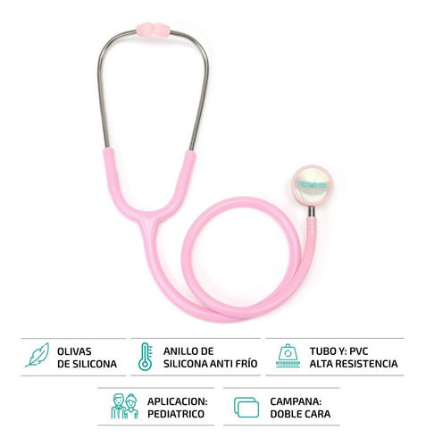 Imagen 3 de 10 de Estetoscopio Femmto Pediatrico Doble Profesional Campana