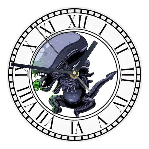 Reloj Redondo Madera Brillante Alien A21