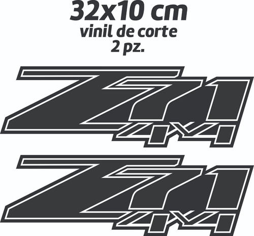 Sticker, Calcomanía, Z71 4x4 Chevrolet Color Negro 2pz