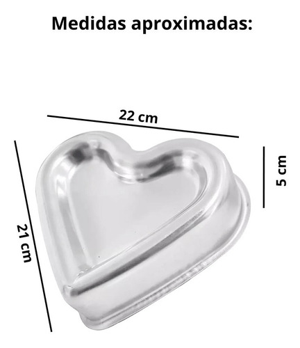 Forma Ballerine Coração Bolo Piscina Em Alumínio Roldan Cor Prata