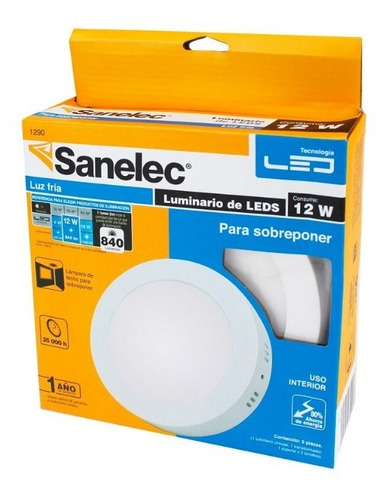 Luminario Led Circular Para Sobreponer Luz Fría 12w 1290