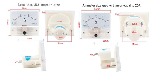 Amplificador De Panel Analógico De 20a, Medidor De 0-50ua