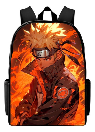 Mochila escolar Stampart Infantil Naruto cor preto  design lisa 45L