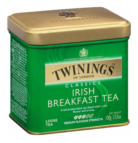 Té Molido Twinings Irish Breakfast Lata 100 Gramos Importado