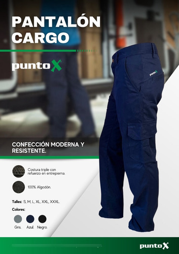 Pantalón Cargo Puntox 100% Algodón
