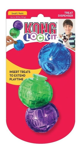 Kong Lock-it Small Pack X3 Unidades - Juguete Para Perros