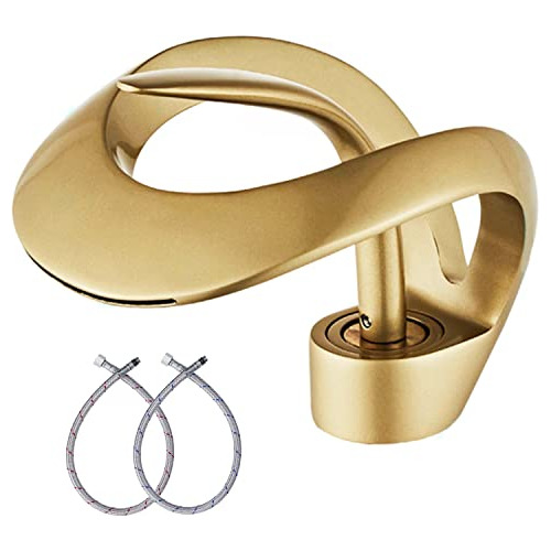 Griferia De Pileta De Baño Monocomando Moderno Cascada Gold