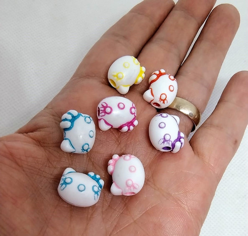 50 Gramas Miçangas Entremeio Coloridas Hello Kitty Pulseiras