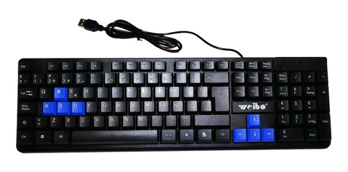 Teclado Usb Con Teclas Marcadas Gamer Pc Notebook