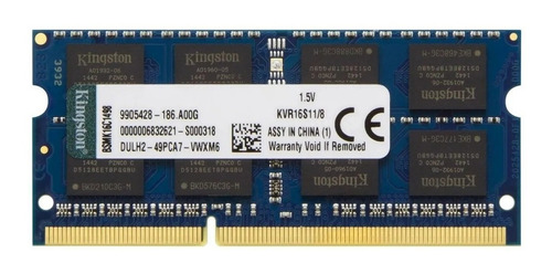 Memoria Ram 8gb 1x8gb Kingston Kvr16s11/8 Valueram