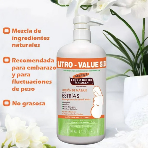 Loción De Masaje Palmer's Cocoa Butter Para Estrías 1 L