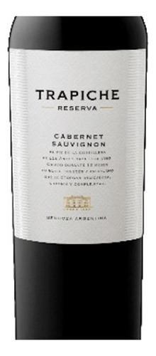 Pack De 4 Vino Tinto Trapiche Reserva Cabernet 750 Ml