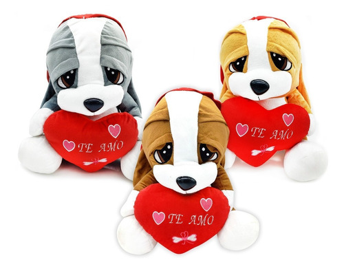 Peluche Perro Enamorado Con Corazon - 45 Cm - 10296