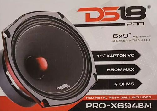 Paquete 2 Bocinas Ds18 Pro-x6.4bmsl+altavocez Pro-x694bm Color Rojo Con Negro