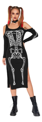 Vestido Esqueleto Goth Gotico Catrina Envio Incluido