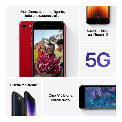 Imagen 8 de 10 de Apple iPhone SE (3ª generación, 128 GB) - Blanco estelar