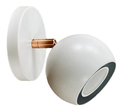 Aplique 1 Luz Mini Mun Blanco Con Cobre Apto Gu10 Deco Lmp