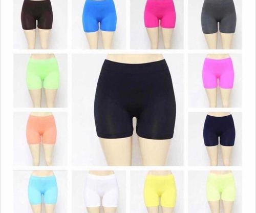 Lote 5 Shorts Bikers Lycra Colores Surtidos Paquete Pack