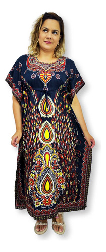 Vestido Indiano, Kaftan Indiano Longo Importado Veste Gg 206