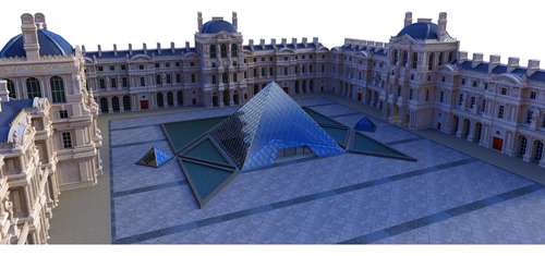 Diorama Maqueta Museo Louvre - Stl Para Impresión 3d