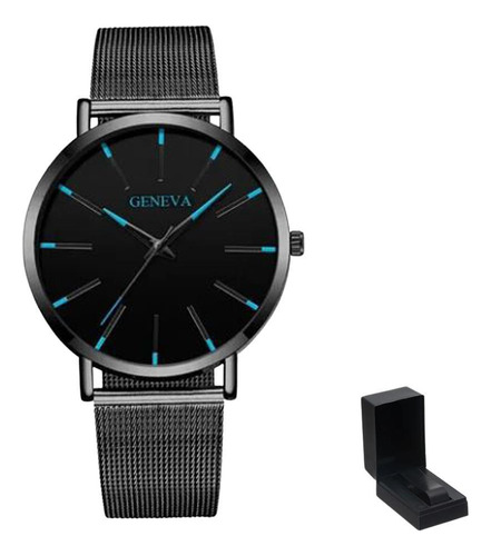 Relógio Masculino Geneva Executivo Analógico Luxo + Caixa