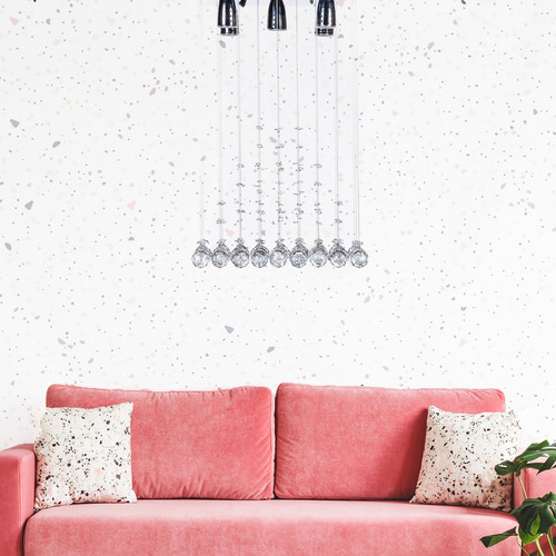 Candil Colgante Gamalux Williams Krystal Pirámide De 5 Luces