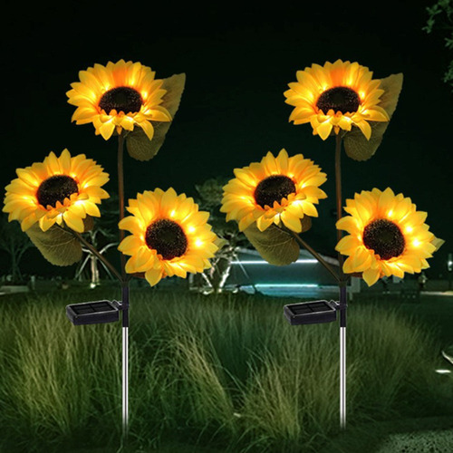 Jardín De Simulación Decoración Girasol,césped Luces Noche