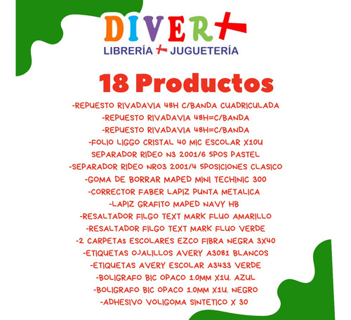 Kit Escolar Secundaria 18 Productos