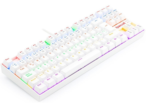 Imagen 7 de 9 de Teclado Gamer Redragon Kumara K552 Rainbow Blanco Red Sp F