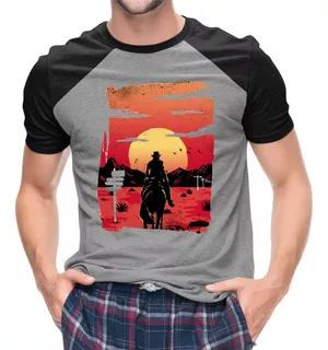 Camisa, Camiseta Jogo Red Dead Redemption Game T-shirt