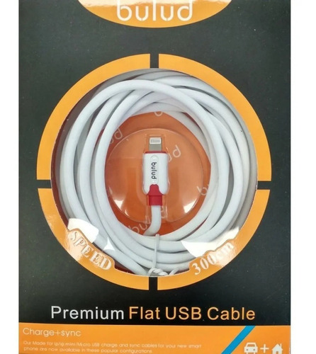 Cable Premium Usb Lightning iPhone 3 Metros Color Blanco
