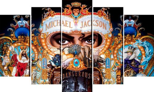 Cuadro 5 Piezas Michael Jackson Vol 2 Textura 