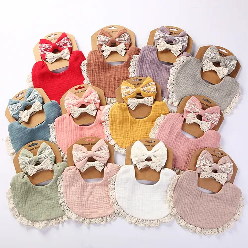 comprar Set Baberos Niña + Lazo + Cintillo Elástico 