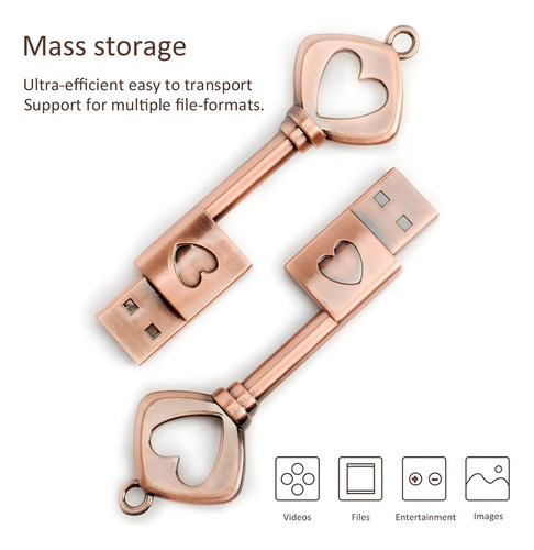 Pendrive Usb 2.0 De 32 Gb Borlter Clamp Forma De Llave Amor