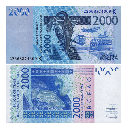 Grr-billete De Senegal 2000 Francs 2003-2023, Peces Mero