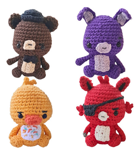 4 Amigurumis Chibi Muñecos Five Nights At Freddy's 12/14cm