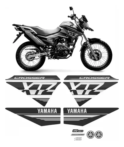 Kit Adesivos Faixa Yamaha Xtz Crosser 150 2014 Preta Cr15