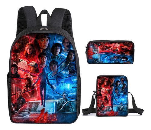 Mochila Escolar Black Panther, Funda Para Lápices De 3 Pieza Color C