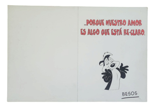 Tarjetas Looney Tunes Original 1996 Regalo Cumple Navidad Pepe Le Pew Amor