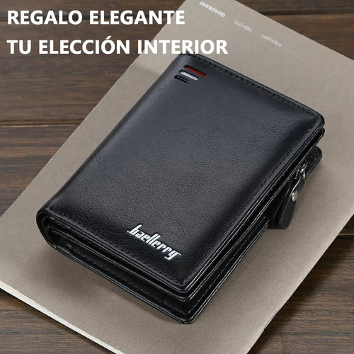 Cartera Baellerry De Cuero Con Monedero Cierre Para Hombre